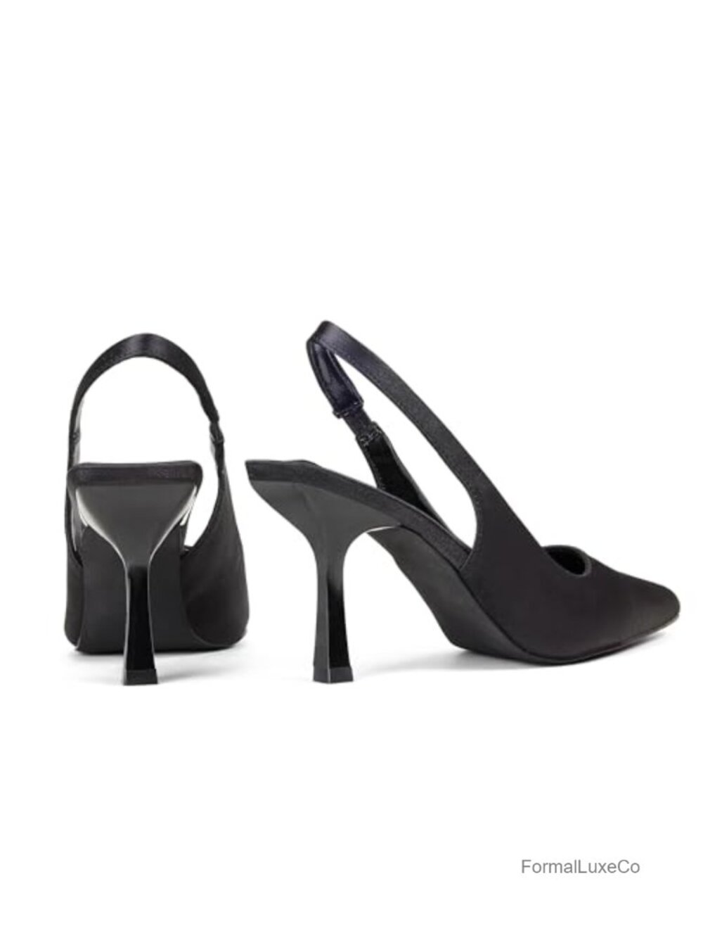 Slingback Kitten Heel Stiletto Pumps Pointed Toe Party Office - Picture 5 of 6